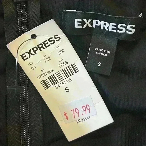 Express NWT Strapless Wide Leg Jumpsuit Black Size Small - Picture 9 of 14